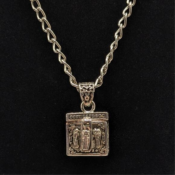 Patricia Victoria Hale Jewelry - Patricia Victoria Hale Guardian Angels Silver Tone Prayer Box Pendant Necklace